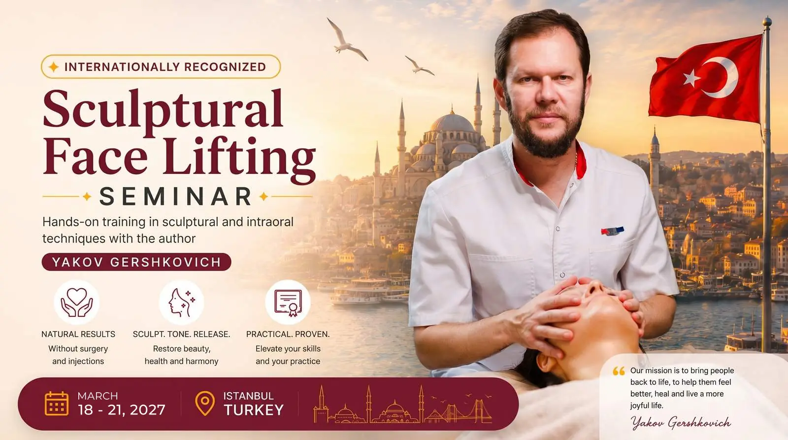 Sculptural Face Lifting Seminar with Yakov Gershkovich - Istanbul, 18-21 March 2027