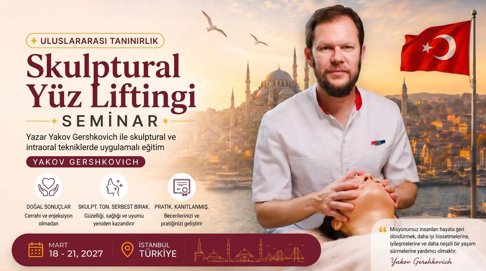 Yakov Gershkovich ile Sculptural Face Lifting Semineri - İstanbul, 18-21 Mart 2027